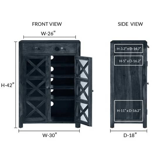 Aral Solid Wood Shoe Cabinet