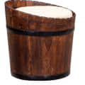 Monet Wooden Stool/Ottoman With Cushion - rear_view