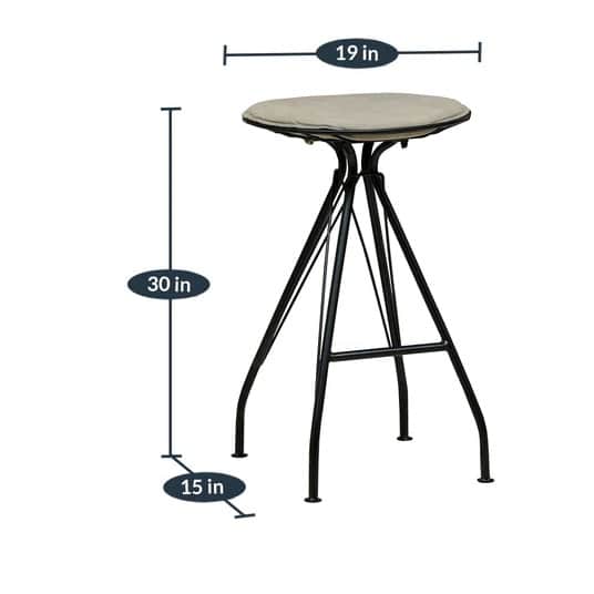 Monet Pollock Café Metal Bar Stool - top_view