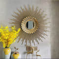 Gold Metal Decorative Sunburst Wall Mirror - photo