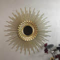 Gold Metal Decorative Sunburst Wall Mirror - front_view