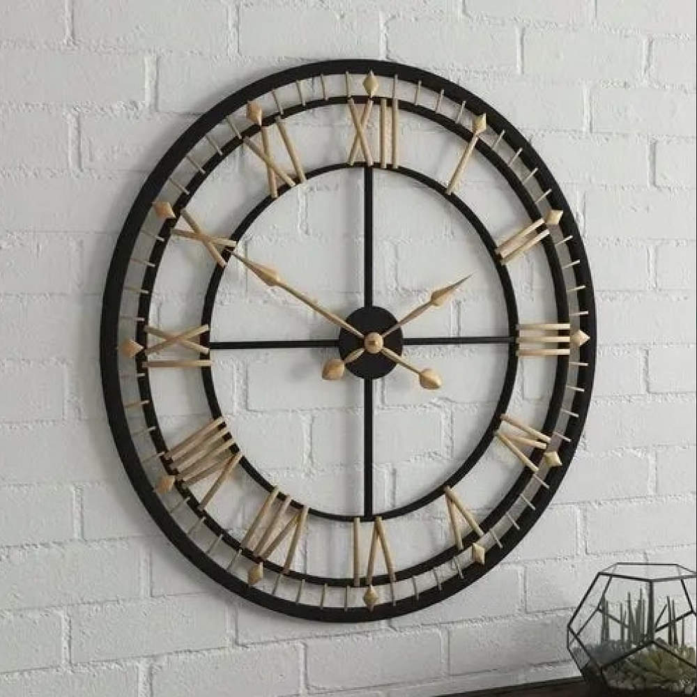 Black & Gold Designer Wall Clock - photo