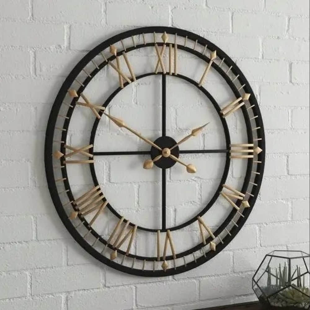 Black & Gold Designer Wall Clock - photo