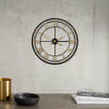Black & Gold Designer Wall Clock - front_view