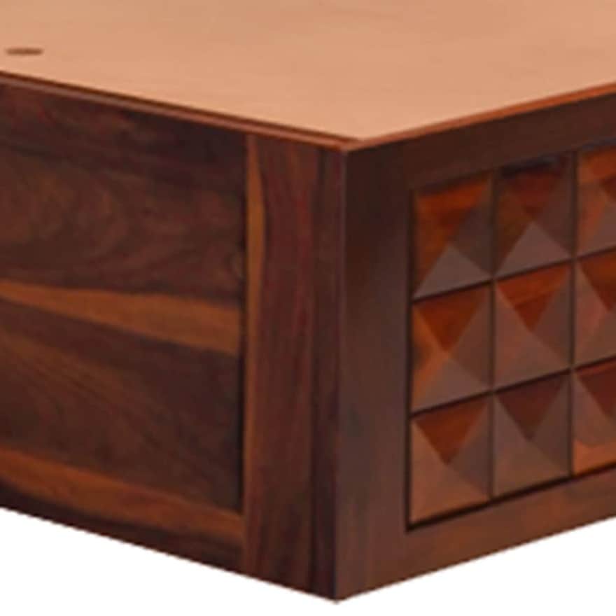 Sheesham Rosewood wooden Queen Size Bed - top_view