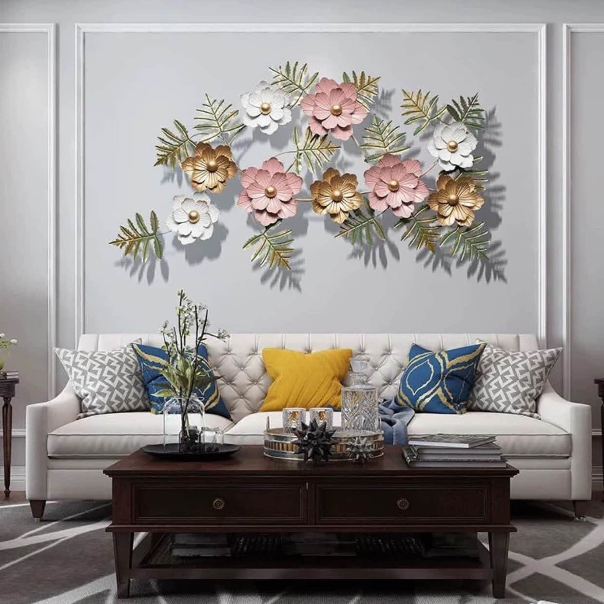 Decorative Floral Metal Wall Art - front_view
