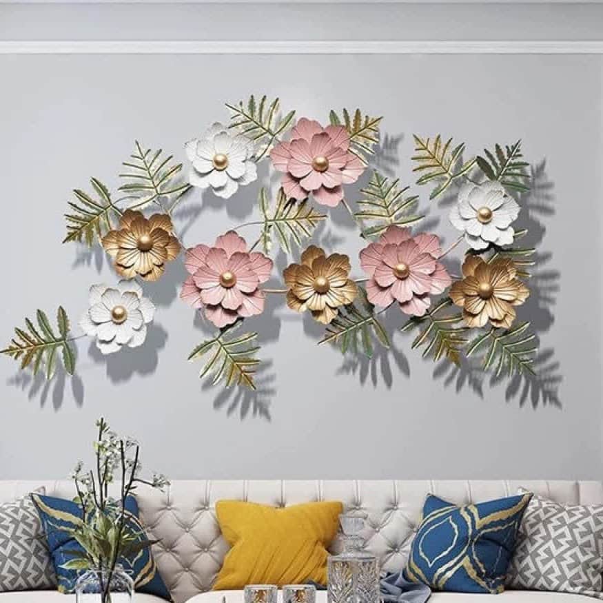 Decorative Floral Metal Wall Art - rear_view