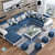 U Shape Sofa Set 9 Seater With Tea Table & 4 Puffy (Blue) - photo