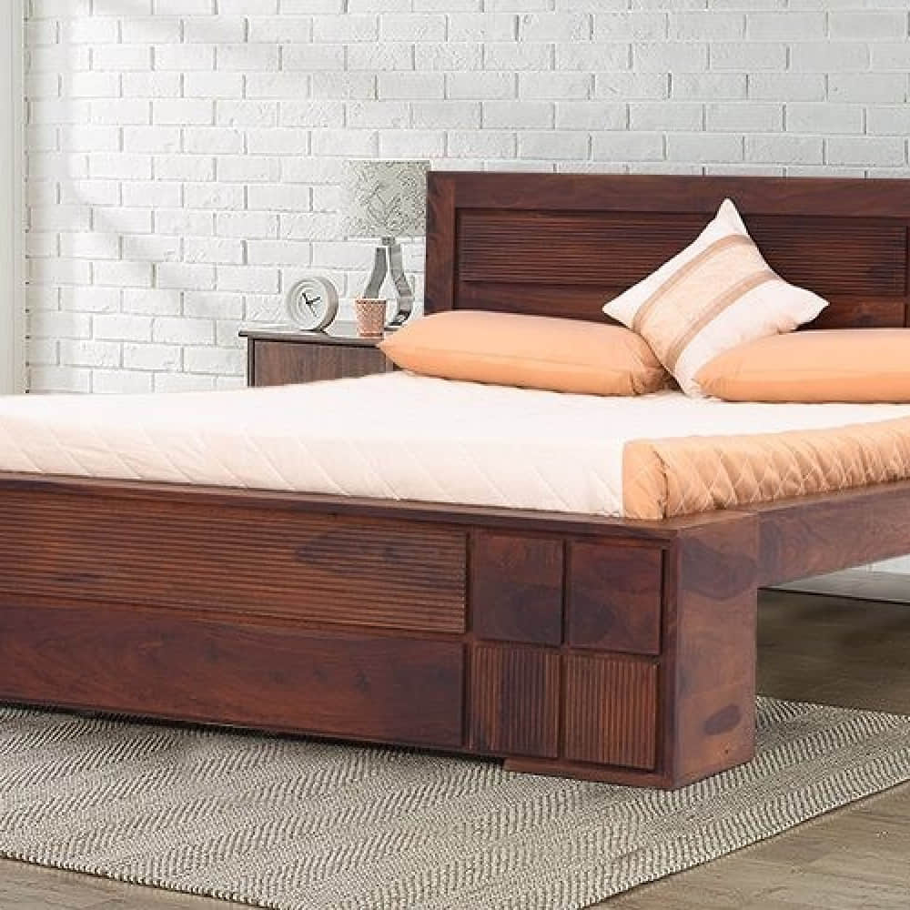 Michigan Sheesham Wood Queen Size Bed - photo
