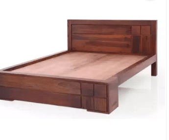Michigan Sheesham Wood Queen Size Bed - front_view