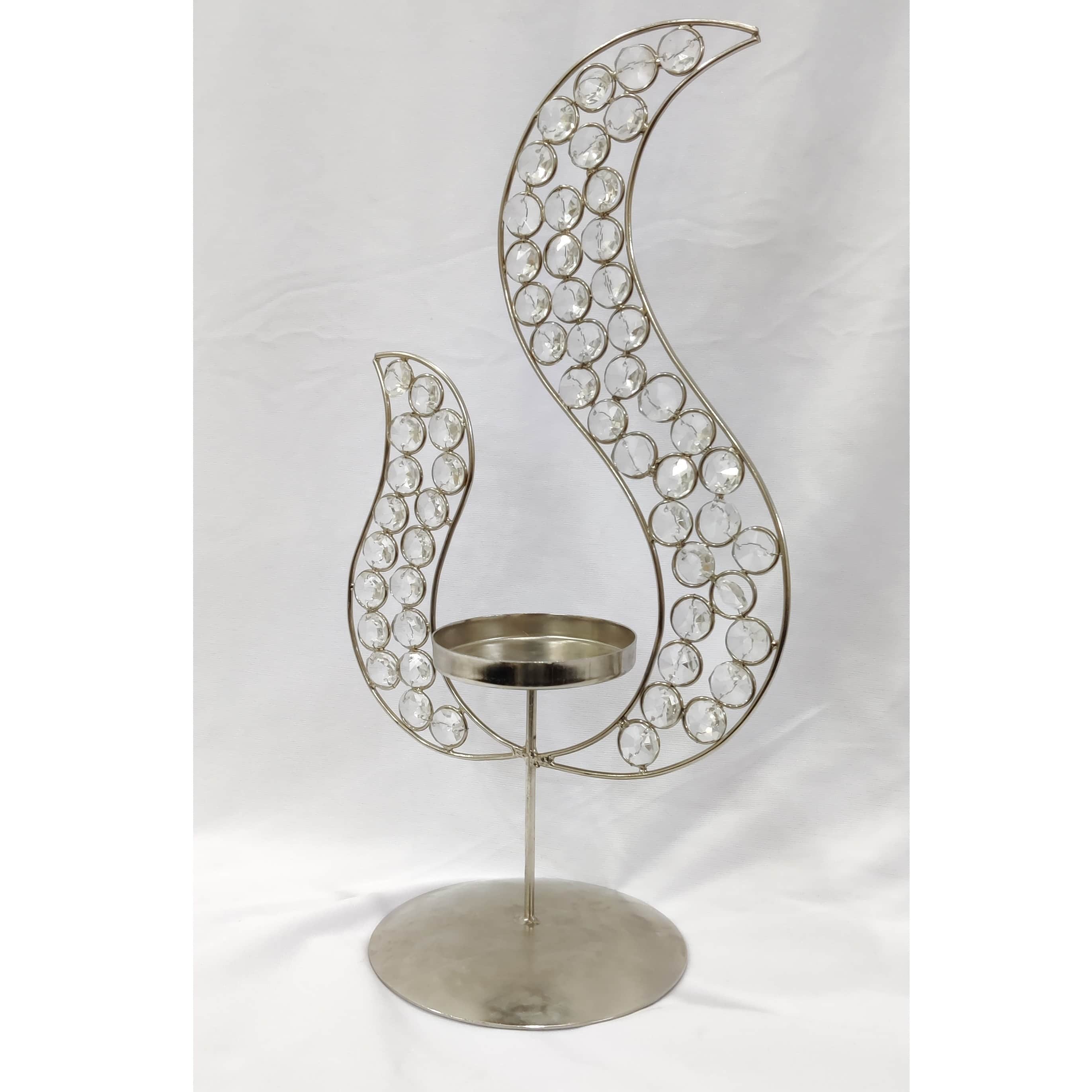 U Styled Crystal T-Light Holder - front_view