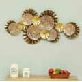 Abstract Metal Wall Art In Gold - front_view