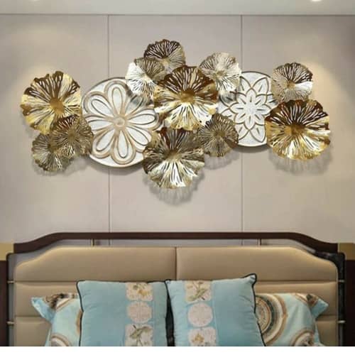 Golden Flower Metal Wall Art