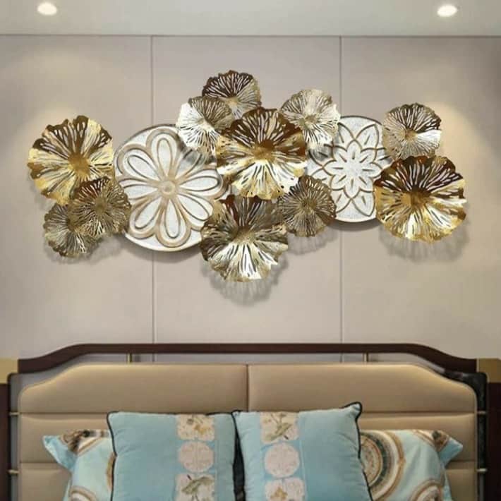 Golden Flower Metal Wall Art - front_view