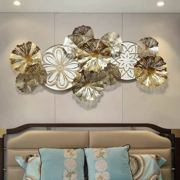 Golden Flower Metal Wall Art