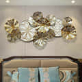 Golden Flower Metal Wall Art - front_view