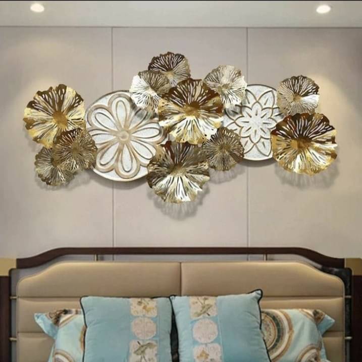 Golden Flower Metal Wall Art