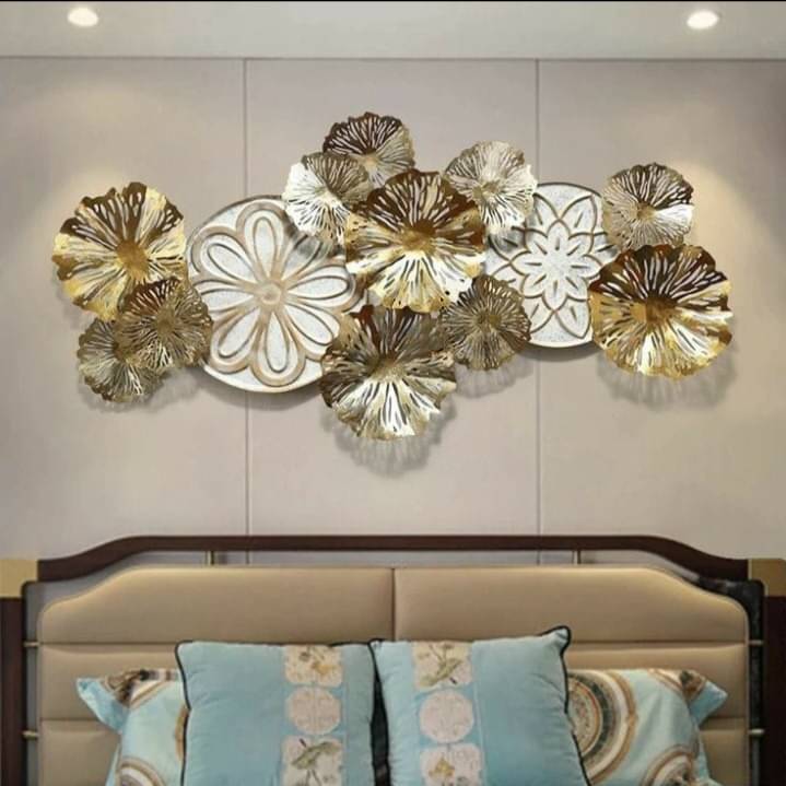 Golden Flower Metal Wall Art