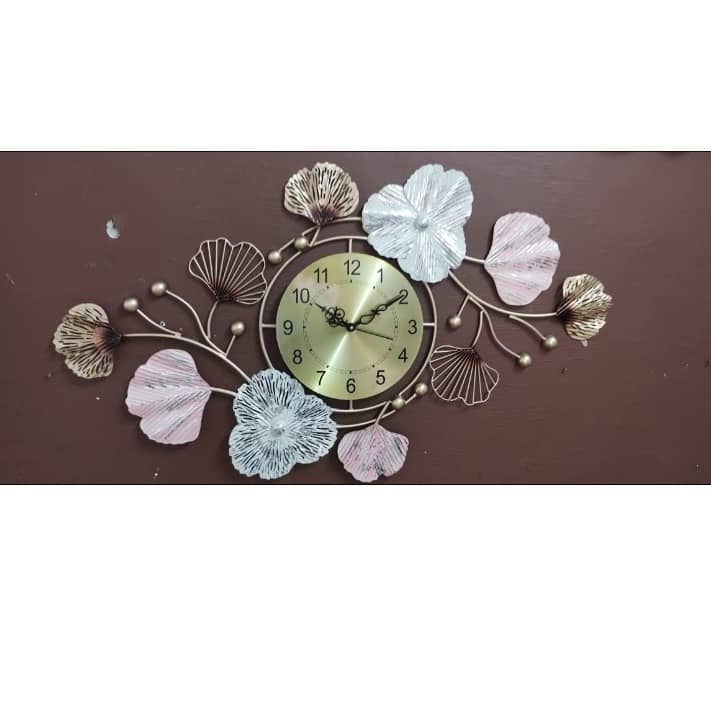 Floral Clock Metal Wall Art