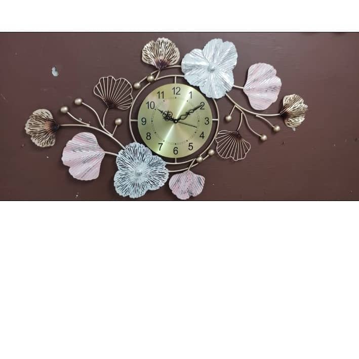 Floral Clock Metal Wall Art