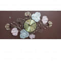 Floral Clock Metal Wall Art - top_view