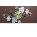 Floral Clock Metal Wall Art - rear_view