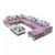 U Shape Sofa Set 9 Seater With Tea Table & 4 Puffy (Purple) - top_view