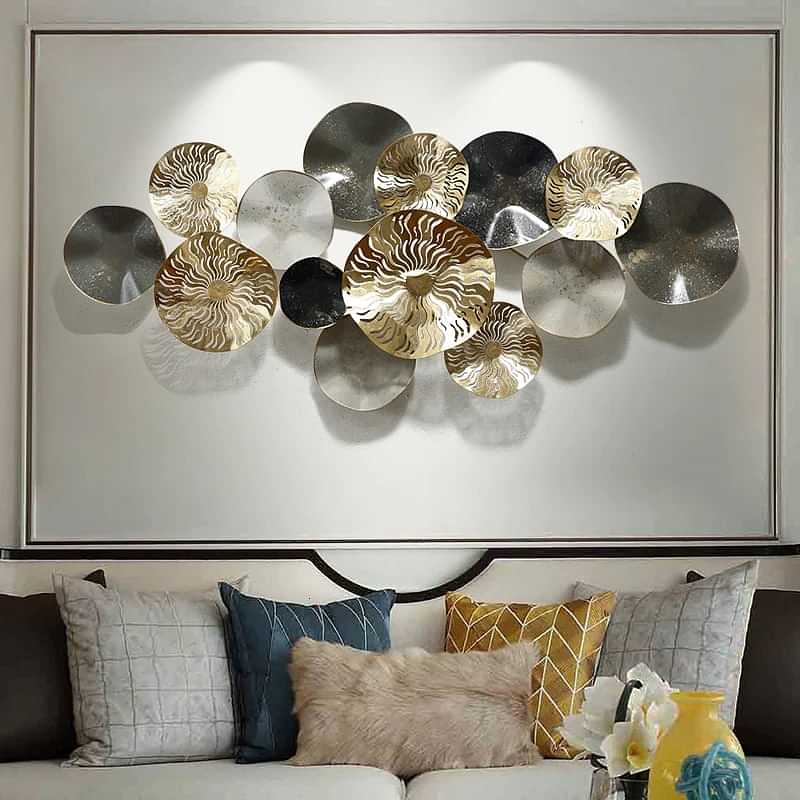 Golden & Grey Nordic Metal Wall Art - photo