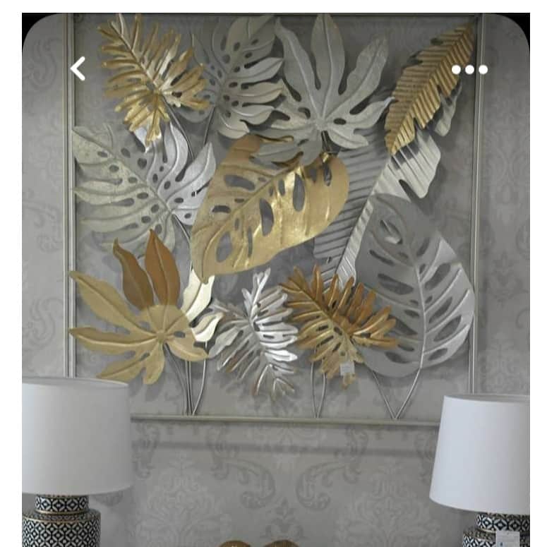 Gold & Silver Leaf Metal Wall Art - rear_view