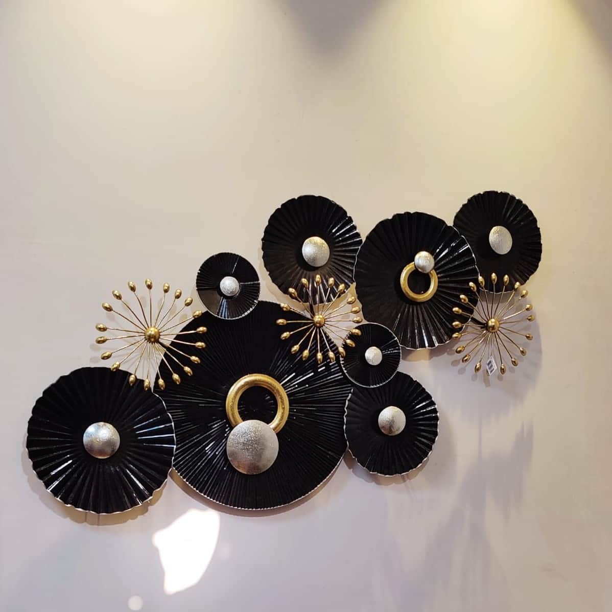Sculpted Gold Metal Iron Metal Wall Art - rear_view
