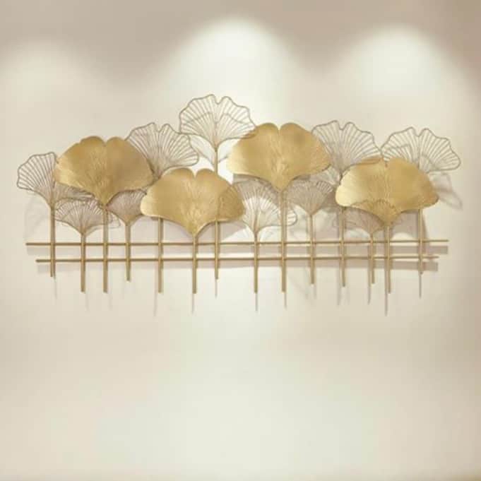 Rectangular Ginkgo Leaf Wall Decoration - rear_view