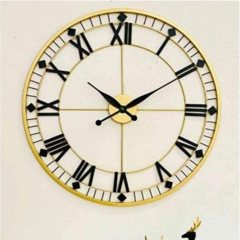 Round Black and Copper Designer Wall Clock - photo