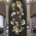 Golden & Grey Vertical Metal Wall Art - photo