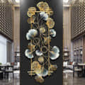 Golden & Grey Vertical Metal Wall Art - front_view