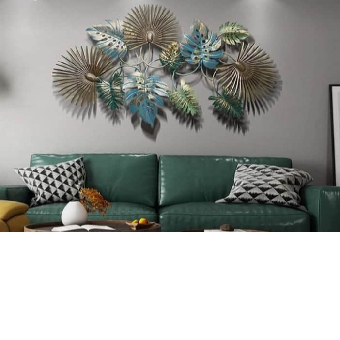 Leaf Pendant Metal Wall Art - rear_view
