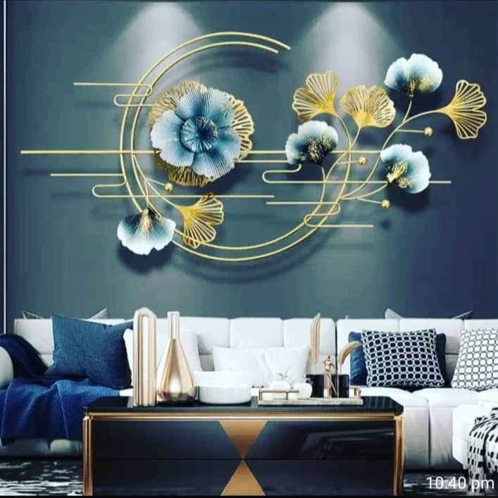Leaf & Flower Metal Wall Art - front_view