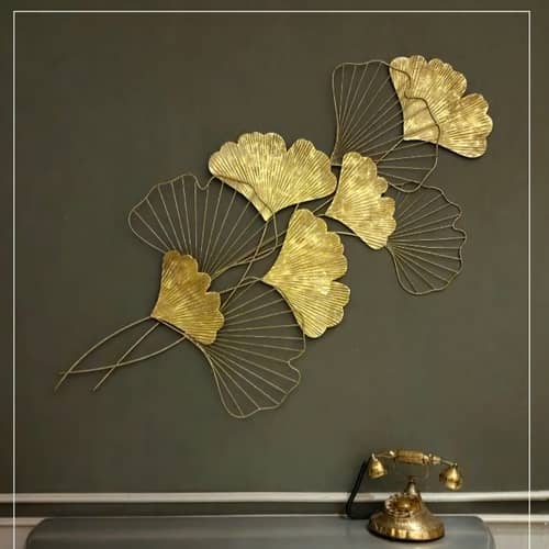 Golden Flower Metal Wall Art