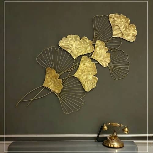 Golden Flower Metal Wall Art