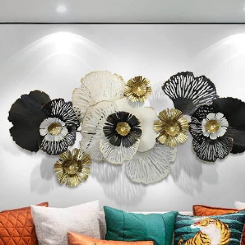 Multi Flower Metal Wall Art - photo