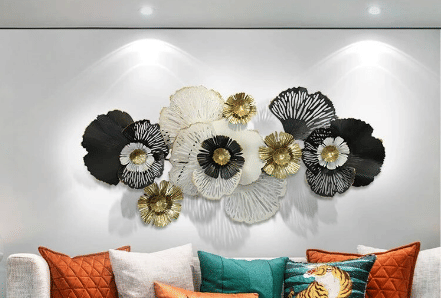 Multi Flower Metal Wall Art - top_view