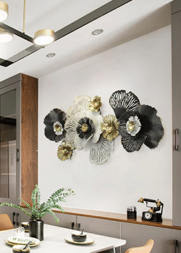 Multi Flower Metal Wall Art - rear_view