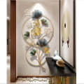 Green & Golden Entwined Wild Petals Metal Wall Art - front_view