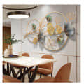 Green & Golden Entwined Wild Petals Metal Wall Art - top_view