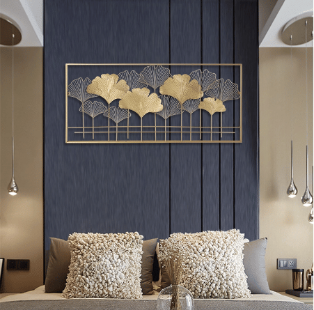 Rectangular Ginkgo Leaf Wall Decoration - front_view
