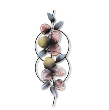 Retro Style Colored Petal Iron Wall Art - top_view