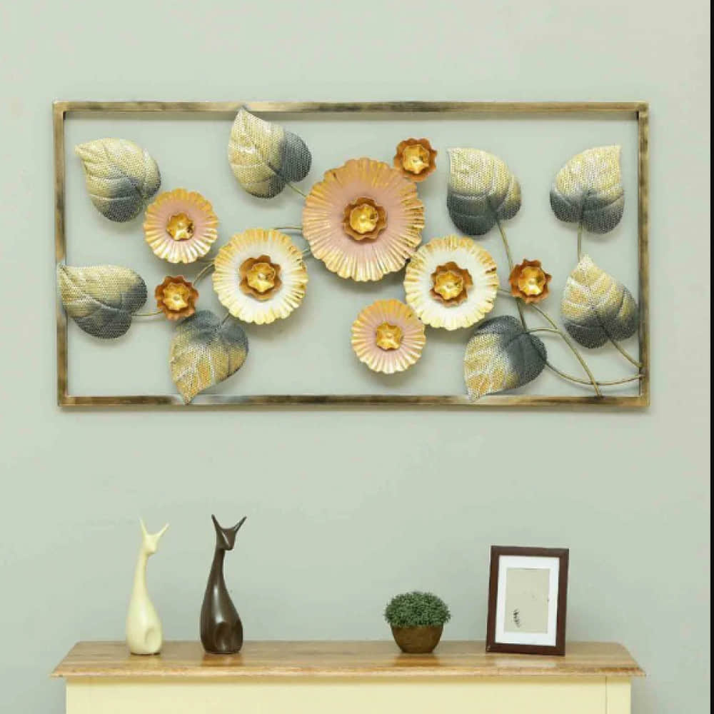 Iron Framed Leaf Wall Art - photo