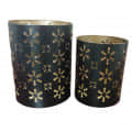Fancy Tea Light Holder (Black, Pack of 2) - photo