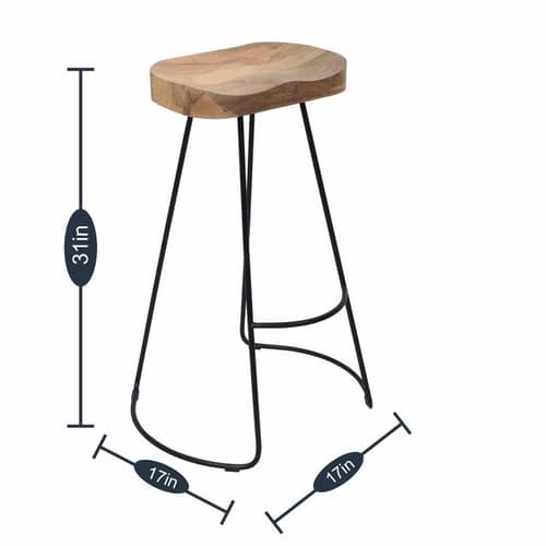 Set of 2 Saddle Bar Stool  (30 INCH)