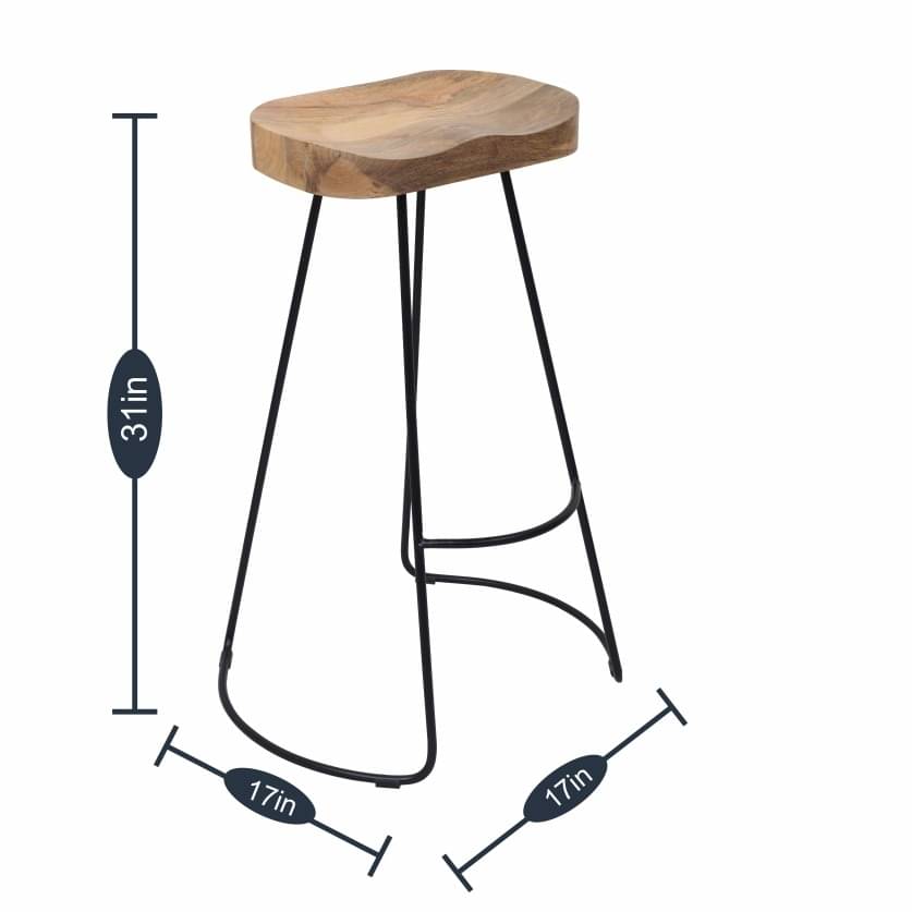 Set of 2 Saddle Bar Stool  (30 INCH)