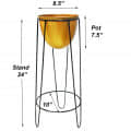 Electroplating decorative Indoor Metal Planter Pot with Stand (Set of 1) - top_view